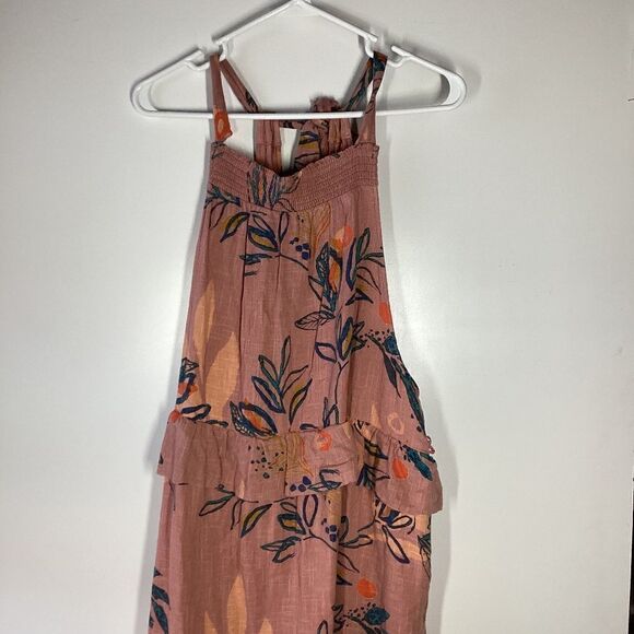 Free People Anita Floral Boho Maxi Dress Mauve Orange - Picture 2 of 16